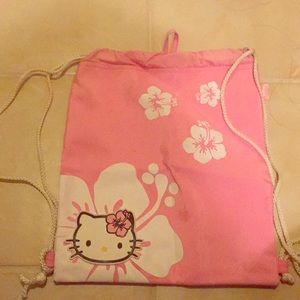Hello kitty string backpack.